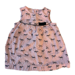 H&M Zebra Baby Dress Size 6-9M pink and black with bow detail